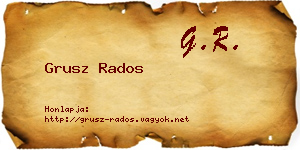Grusz Rados névjegykártya